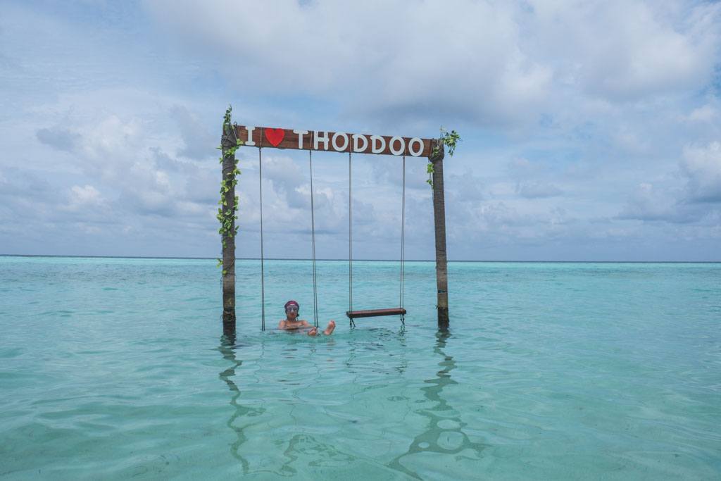 den lille strand på maldiverne