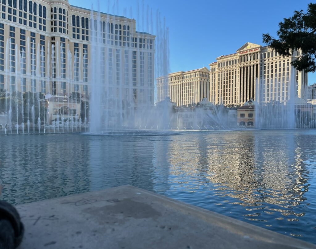 Springvandet foran Bellagio i Las Vegas